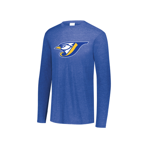 [FTLCUBRY-YS-LOGO1] Decker Youth Tri-Blend T-Shirt - Long Sleeve (Youth S, Royal, Logo 1)