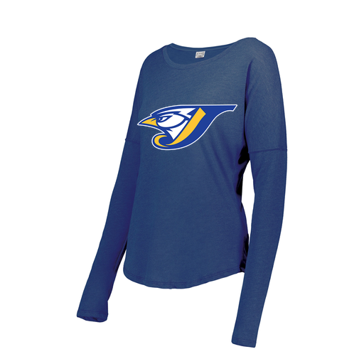 [FTLCUBRY-FAXS-LOGO1] Decker Women's Tri-Blend T-Shirt - Long Sleeve (Female Adult XS, Royal, Logo 1)